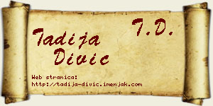 Tadija Divić vizit kartica